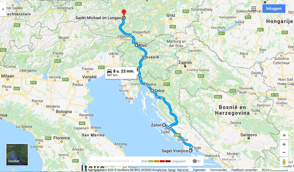 Route naar Bled in Sloveni
